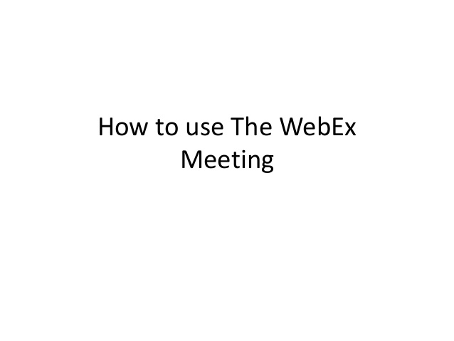 how to use webex